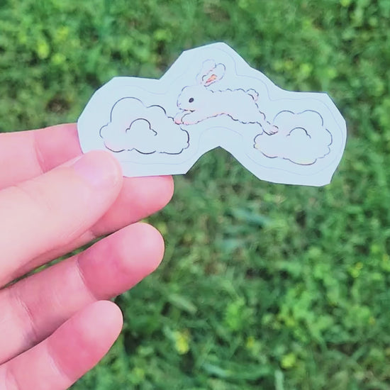 white bunny rabbit sticker