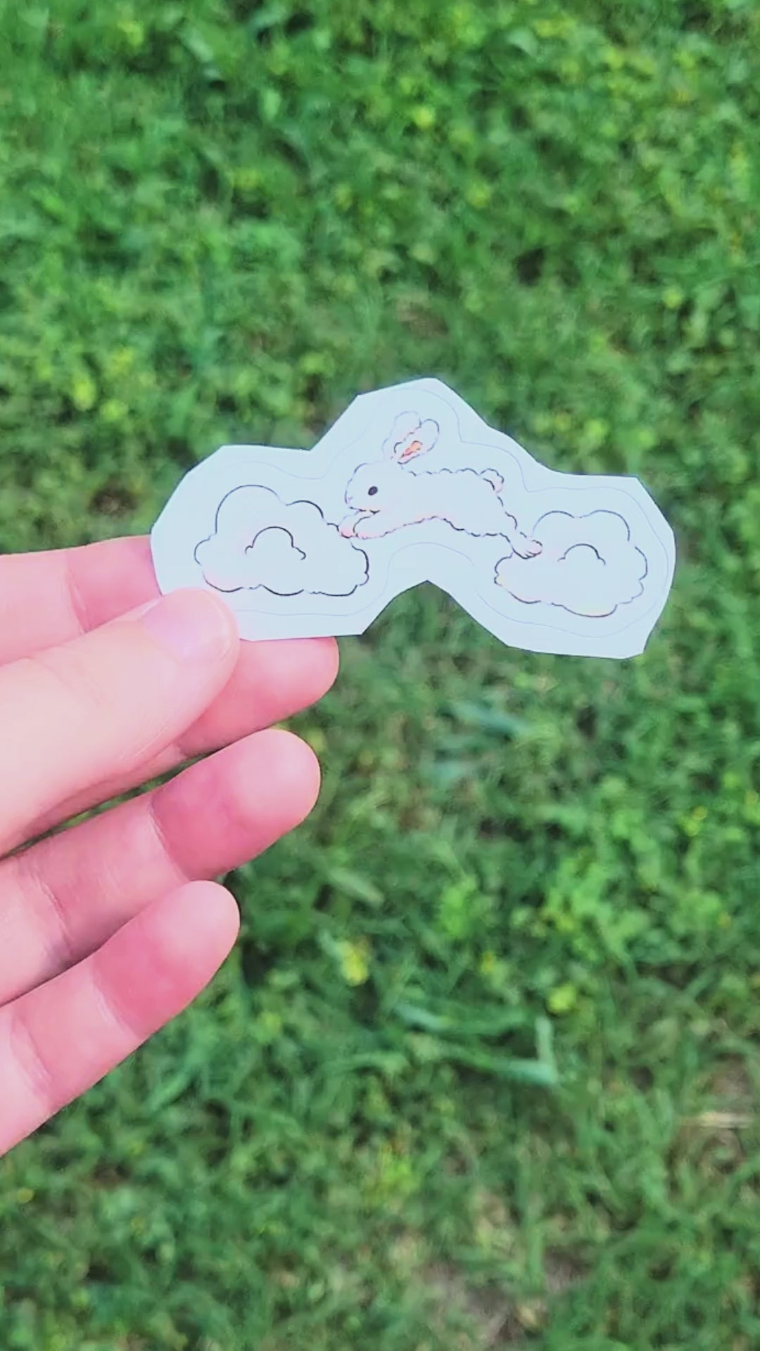 white bunny rabbit sticker