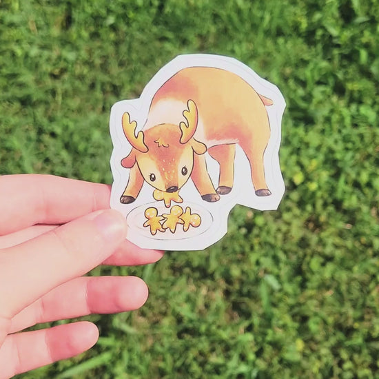 reindeer gingerbread christmas sticker