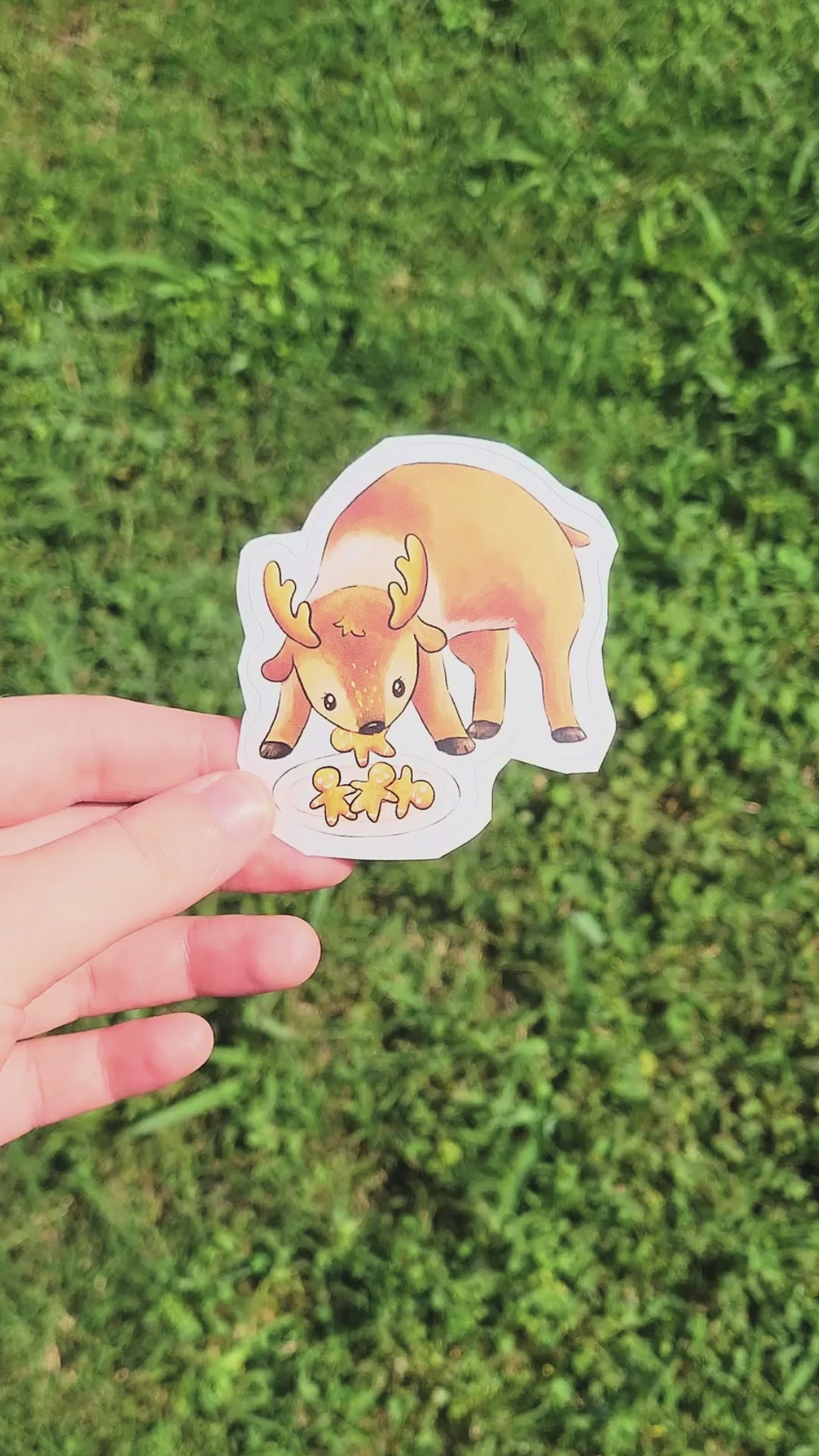 reindeer gingerbread christmas sticker